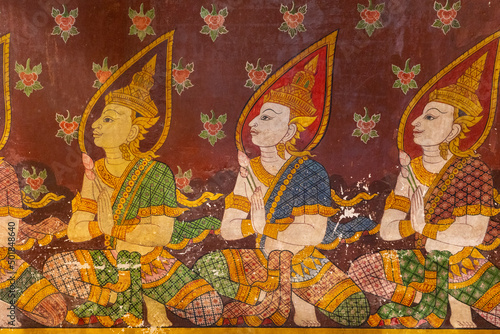 Ancient murals in Thai temples