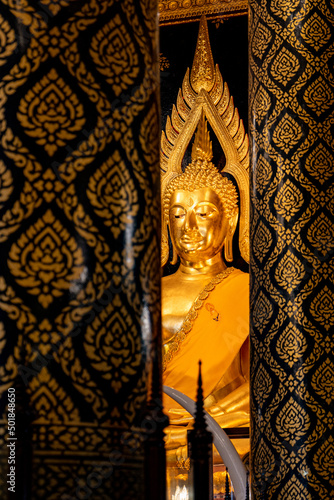 Bronze statue of Phra Buddha Chinnarat in Phitsanulok Province in Thailand