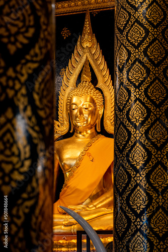 Bronze statue of Phra Buddha Chinnarat in Phitsanulok Province in Thailand