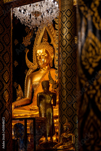 Bronze statue of Phra Buddha Chinnarat in Phitsanulok Province in Thailand