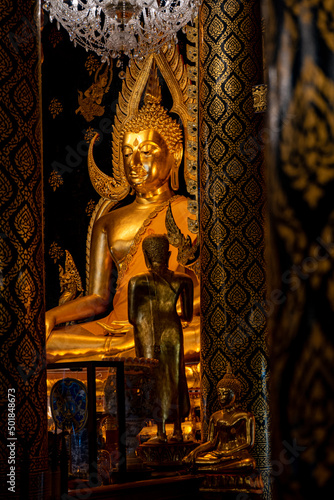 Bronze statue of Phra Buddha Chinnarat in Phitsanulok Province in Thailand