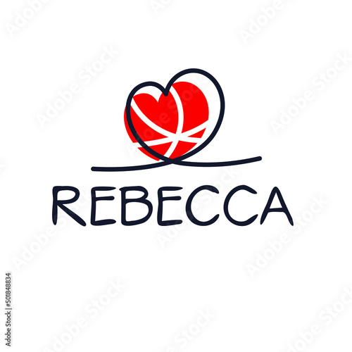 Rebecca Calligraphy female name, Vector illustration. photo