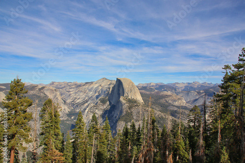 The half dome mountain in yosemite national park in california, USA