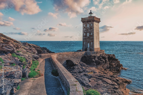 Kermorvan lighthouse in the French Brittany Fototapet