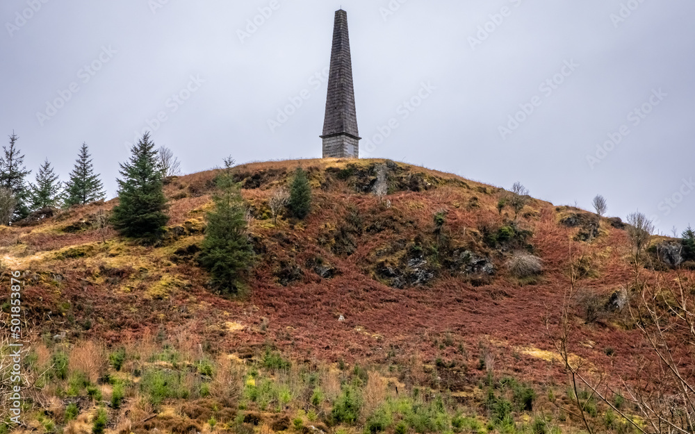 Murray's Monument on top of a hill overlooking the Galloway Forest, Scotland Murray's Monument on top of a hill overlooking the Galloway Forest, Scotland