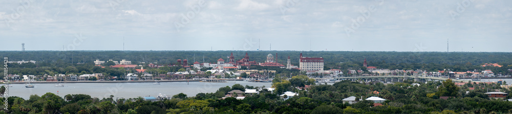 A panoramic view of downtown St Augustine from the lighthouse