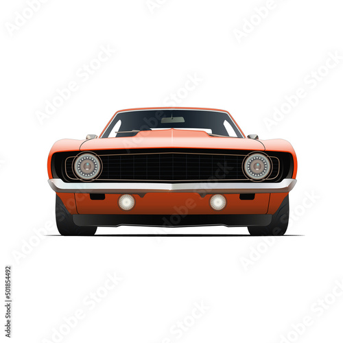 Orange muscle car