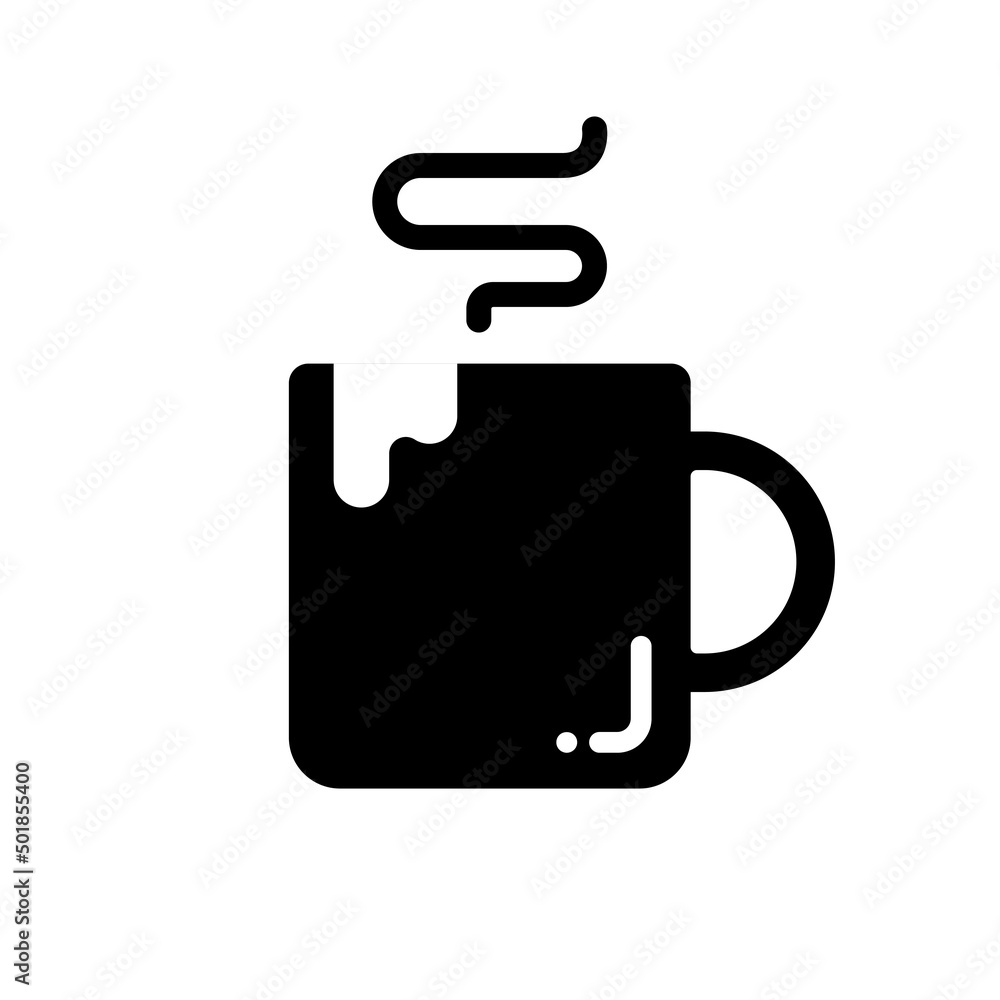 Coffee cup silhouette icon, Vector, Illustration. Coffee cup silhouette icon, Vector, Illustration.