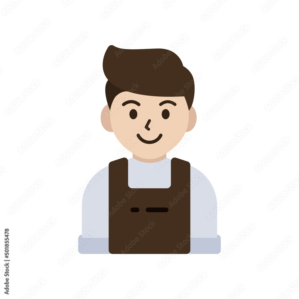 Cartoon barista, icon, Vector, Illustration. Cartoon barista, icon, Vector, Illustration.