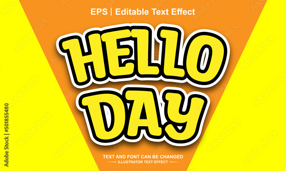 Hello day editable text effect