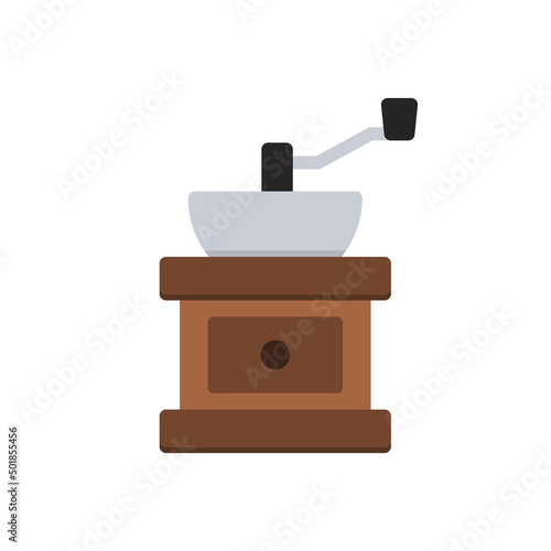 Vintage coffee grinder, icon, Vector, Illustration.