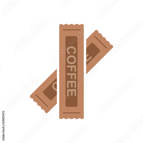 Instant coffee sachet, icon, Vector, Illustration.