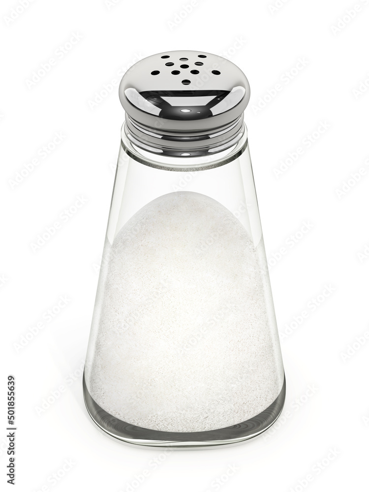 Salt shaker isolated on white background. 3D illustration Salt shaker isolated on white background. 3D illustration