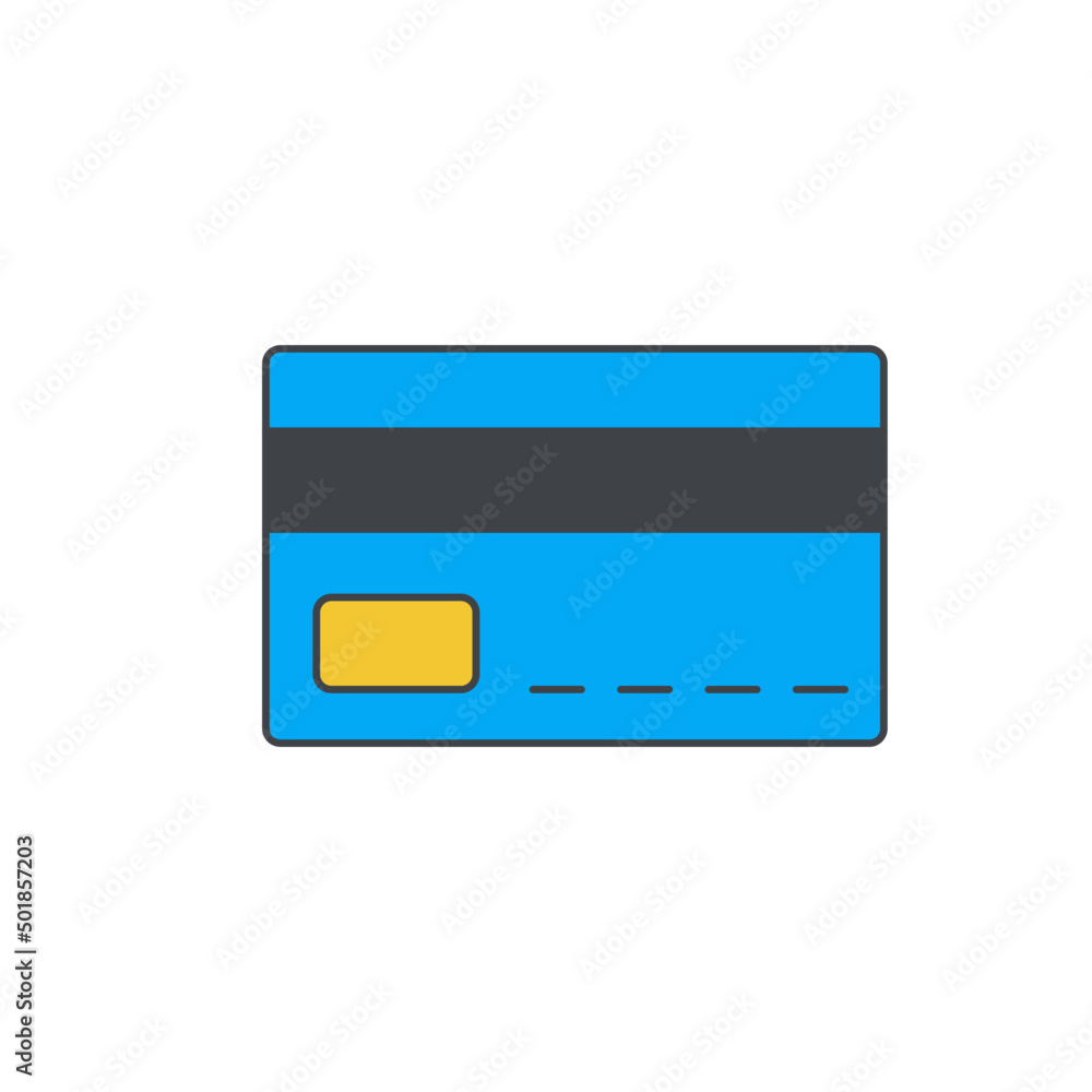 Card credit payment icon in color, isolated on white background Card credit payment icon in color, isolated on white background