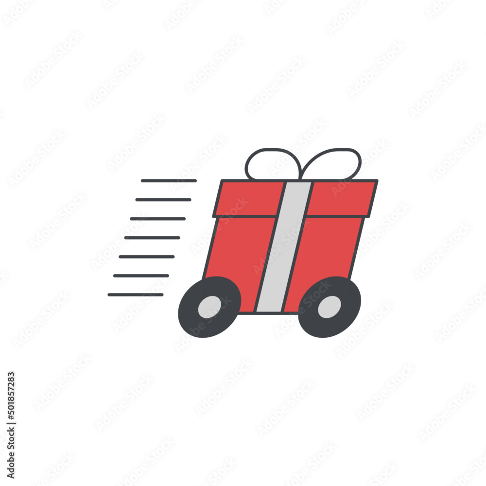 Delivery gift icon in color, isolated on white background Delivery gift icon in color, isolated on white background