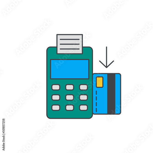 Credit or debet card payment icon  in color, isolated on white background 