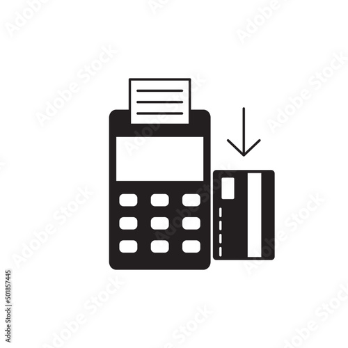 Credit or debet card payment icon  in black flat glyph, filled style isolated on white background
