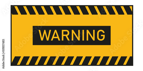 WARNING Blank yellow / black warning sign. Yellow sign carefully. Vector sign