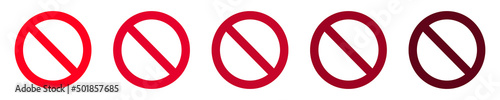 Prohibited signs icons. Warning symbol template. Prohibition sign. Vector Illustration. eps10