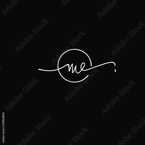 Me Initial Handwriting Logo Vector
