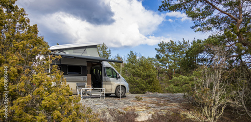 Wohnmobil Stellplatz in der Wildnis, freistehen 