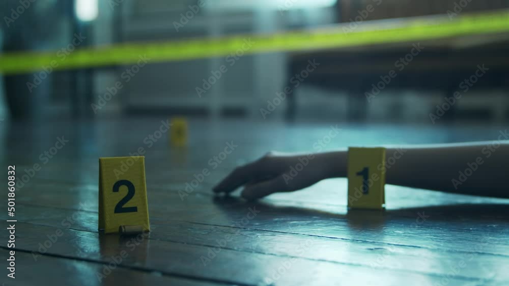 Closeup of a Crime Ccene in a Deceased Person's Home. Dead man, Police ...