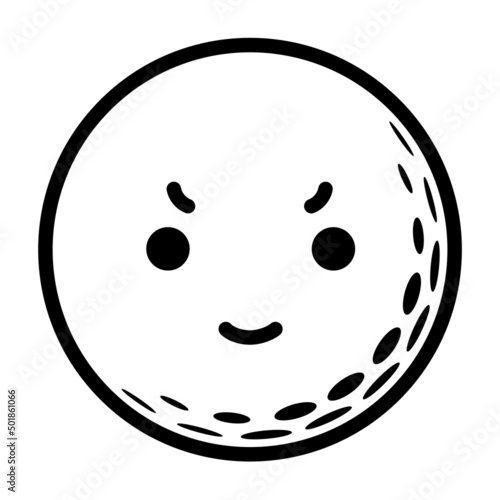 It is an illustration of a smiling face of a golf ball.