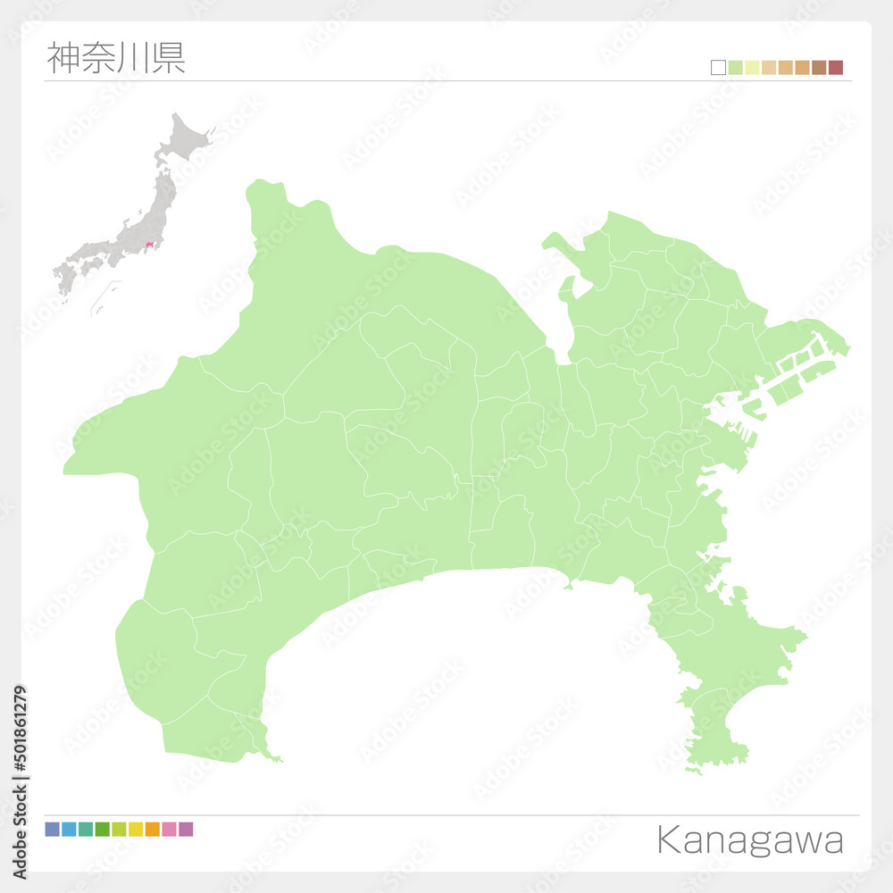 神奈川県の地図・Kanagawa Map