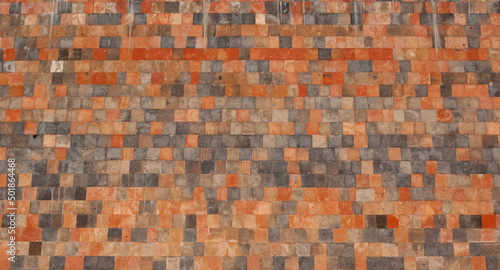 Orange vintage stone wall