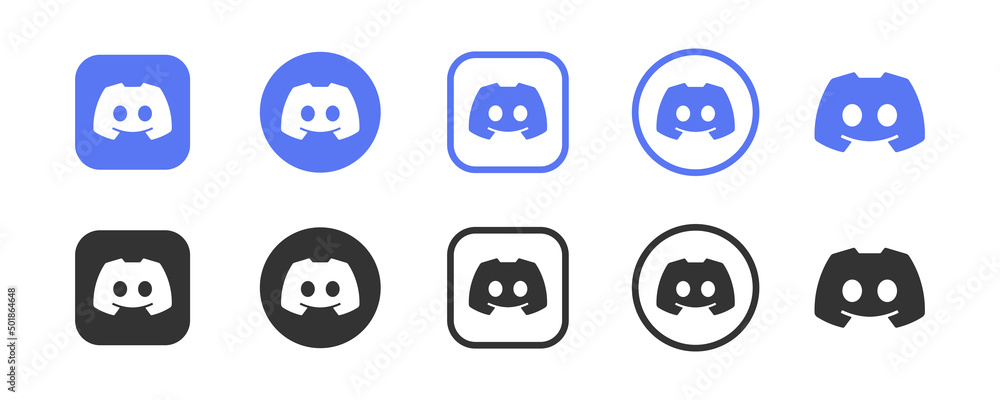 Discord vector logo icon set Stock Vector | Adobe Stock