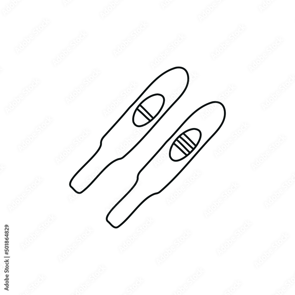 Pregnancy test flat icon. Positive and negative. Gynecology and obstetrics. Urine stick. Pregnancy test flat icon. Positive and negative. Gynecology and obstetrics. Urine stick.