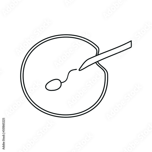 Artificial fertilization icon. In vitro fertilisation. Gynecology. Obstetrics.
