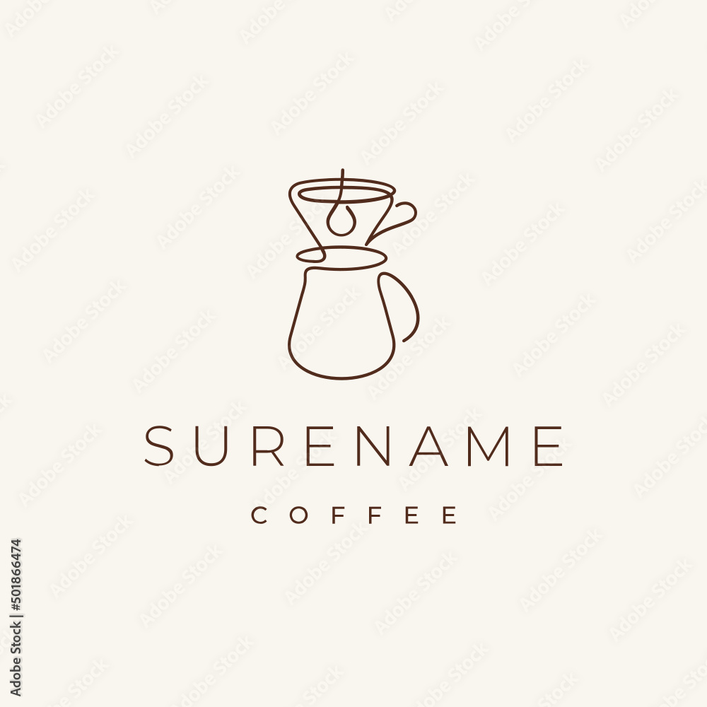 coffee cafe house line drawing logo simple inspiration custom logo