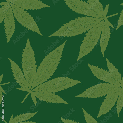 Cannabis seamless pattern print design. Vector illustration