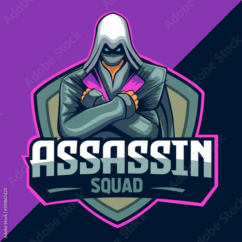 assassin esport logo mascot design