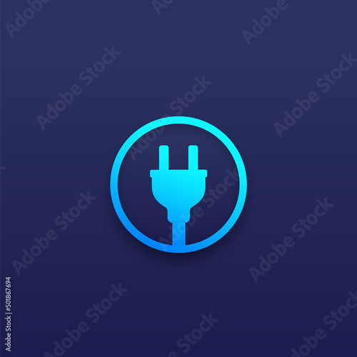 electric plug icon for web and apps