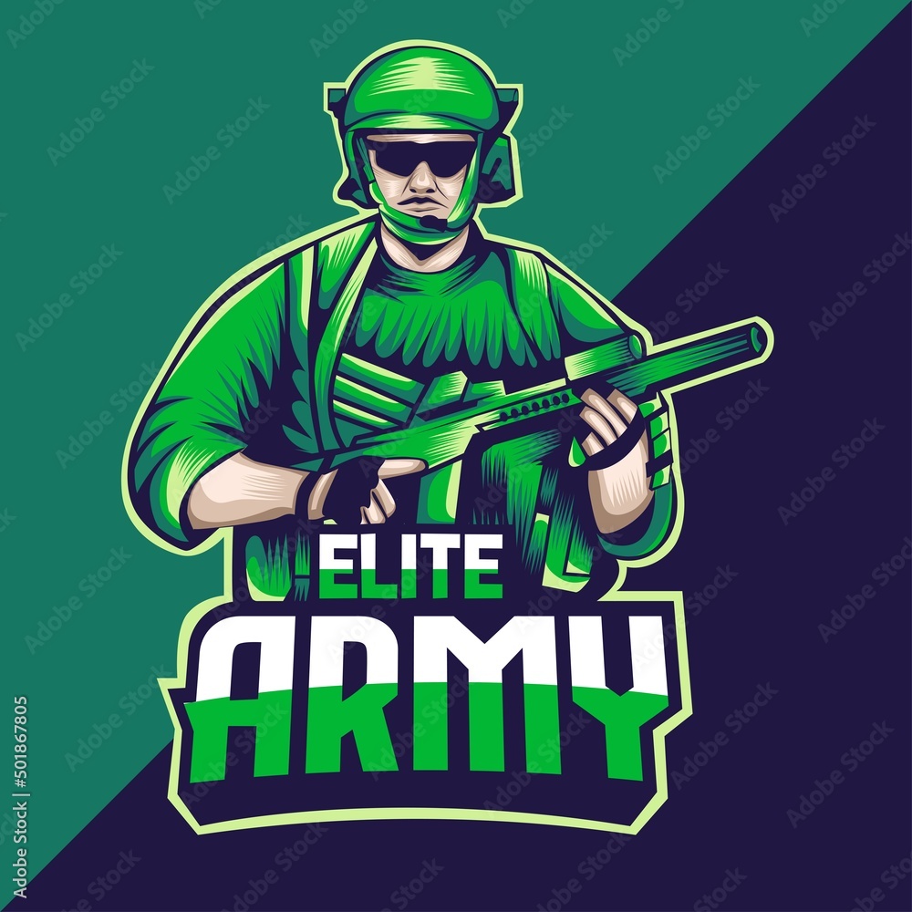elite army esport logo mascot design elite army esport logo mascot design