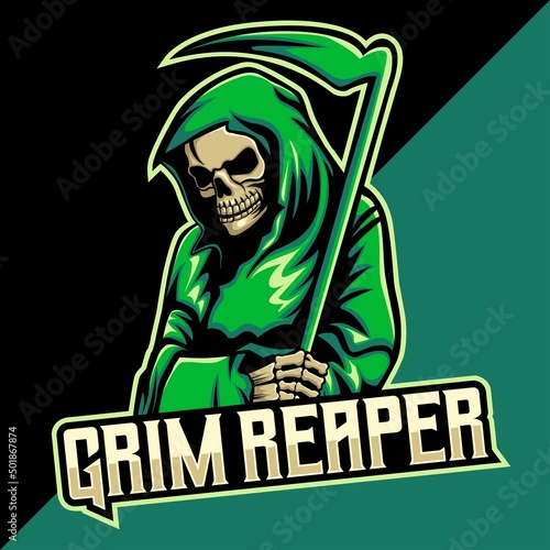 grim reaper esport logo mascot design