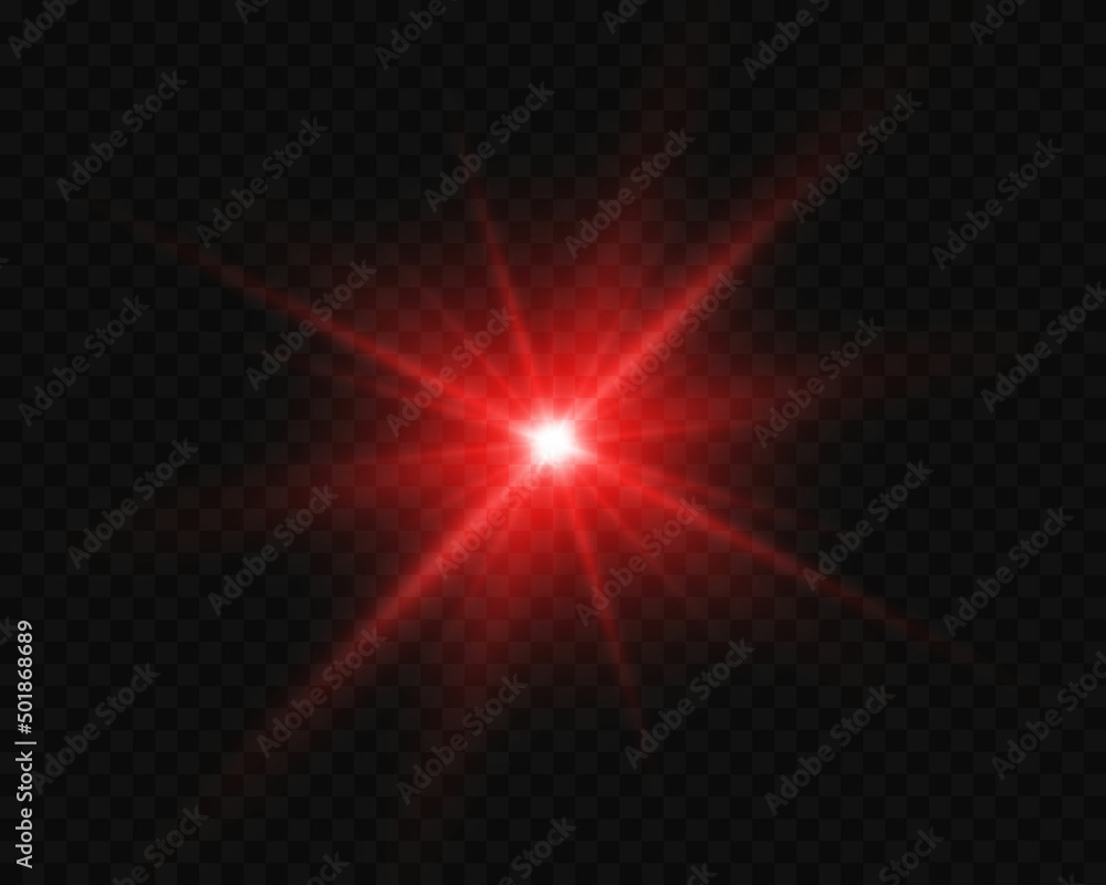 Rotes licht auf transparentem hintergrund.