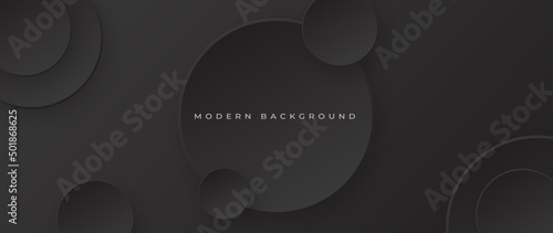 Modern abstract background Black luxury elegant circle shape design, for poster, banner, social media post.