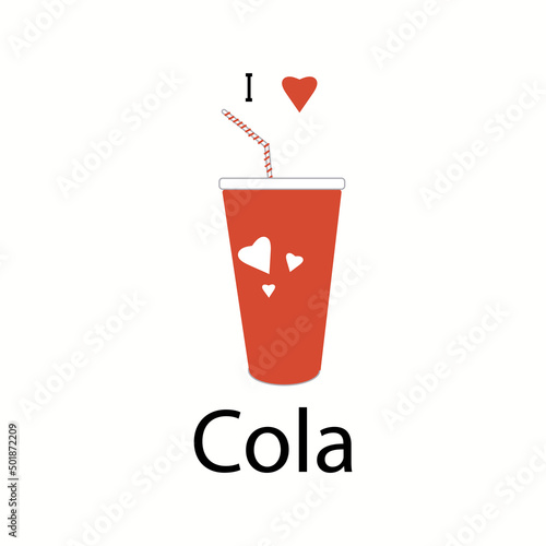 A glass of soda in a flat style design vector icon illustration