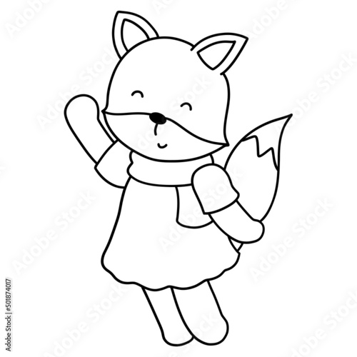 lovley fox girl, love animal Illustration photo