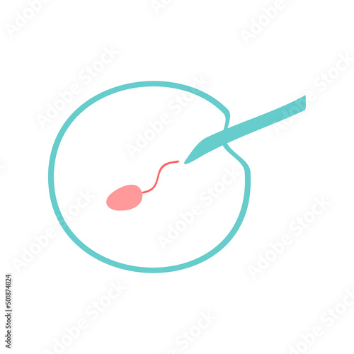 Artificial fertilization icon. In vitro fertilisation. Gynecology. Obstetrics.