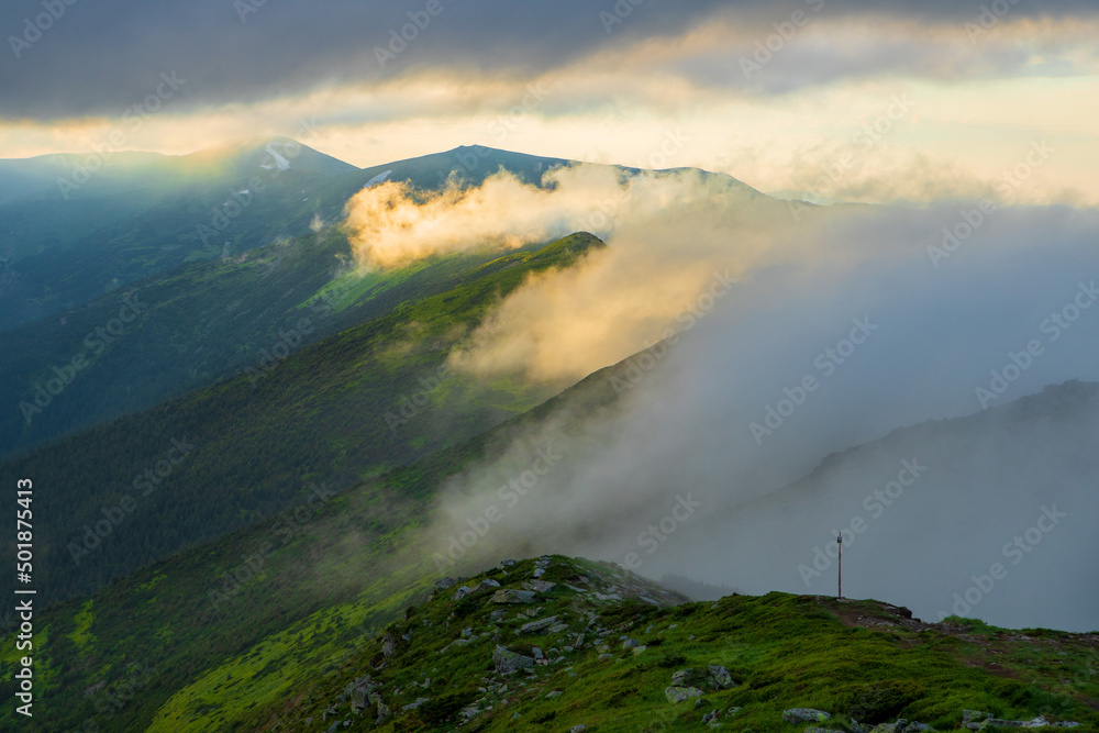 Fog in the mountains of the Eastern Carpathians. Ukraine. Fog in the mountains of the Eastern Carpathians. Ukraine.