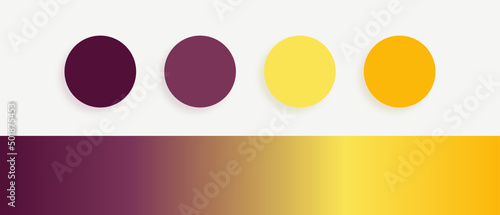 Dreamy wine-yellow Color palette for graphics/ web/ art/ fashion designing with gradient