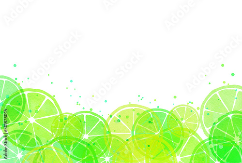 背景素材_柑橘系_水彩風