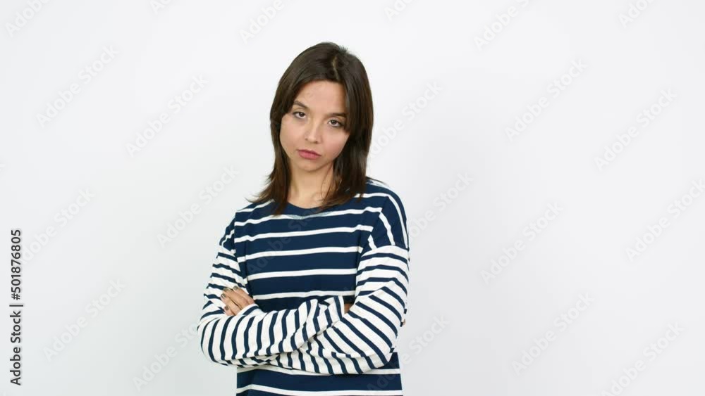 Young brunette woman . Portratit over isolated background Young brunette woman . Portratit over isolated background