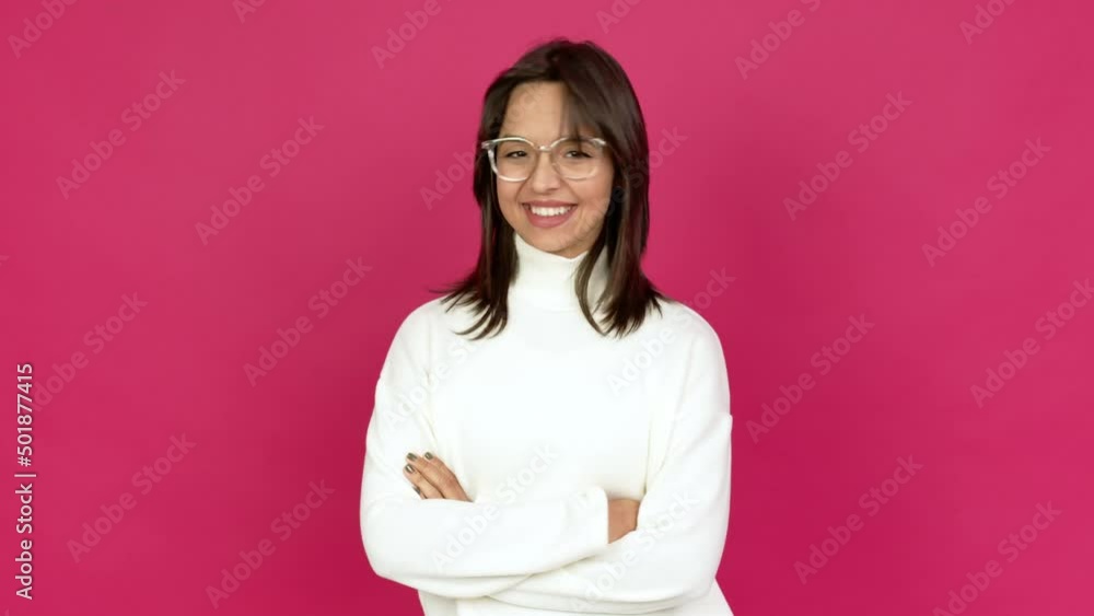 Young brunette woman with glasses Young brunette woman with glasses