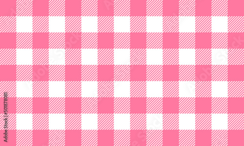 Red white gingham pattern and fabric vintage design flat vector illustration.