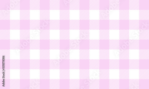 Red white gingham pattern and fabric vintage design flat vector illustration.